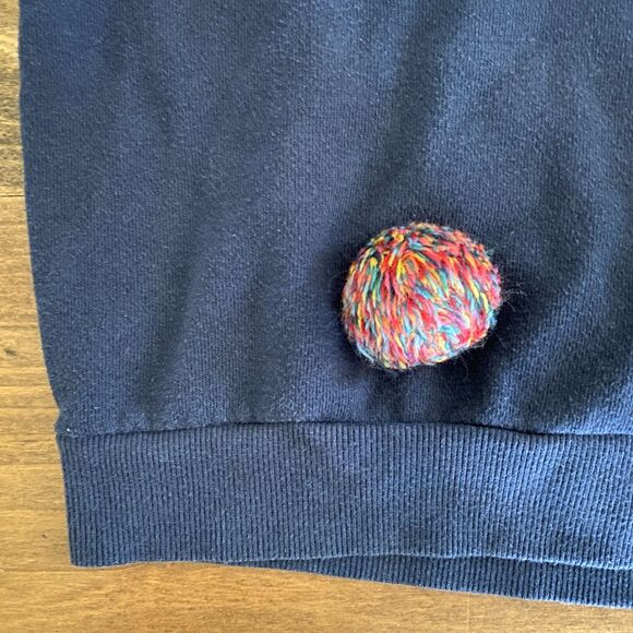 Gymboree Navy Pom Pom Sweatshirt Girls' M(7-8) - Picture 6 of 8